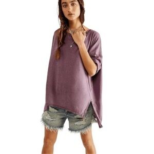 Free People Diego Wine Grape Oversized
Tee Size M